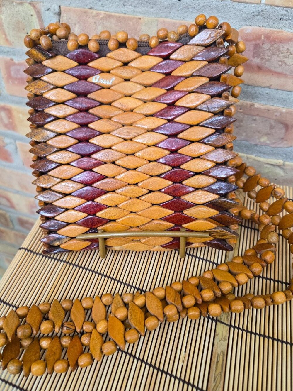 Crossbody Wood Purse